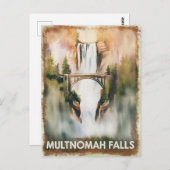 Multnomah Herfsten  Waterverf Schilderreis Briefkaart (Voorkant / Achterkant)