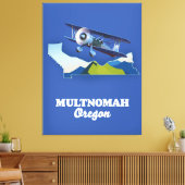 Multnomah Oregon reisplattegrond Canvas Afdruk (Insitu (Woonkamer))