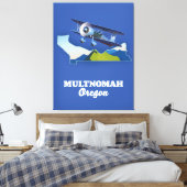 Multnomah Oregon reisplattegrond Canvas Afdruk (Insitu (Slaapkamer))