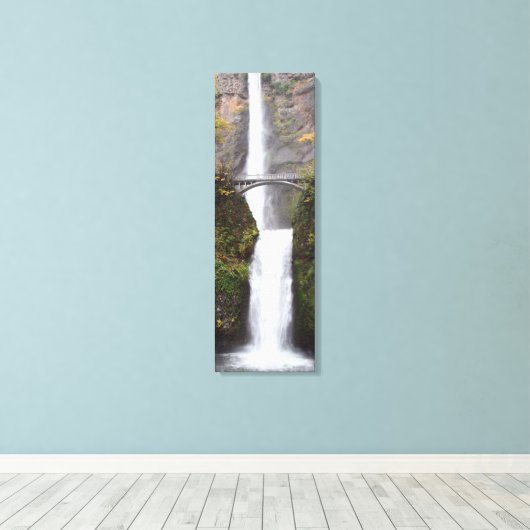 Multnomah waterfall Oregon Single Canvas afdrukken (Insitu (Houten vloer))