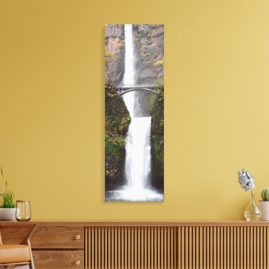 Multnomah waterfall Oregon Single Canvas afdrukken (Insitu (Woonkamer))