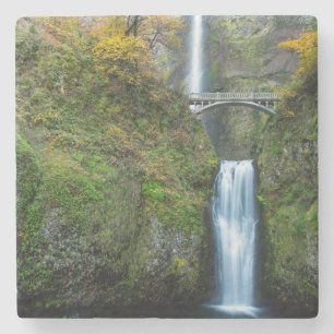 Multnomah-watervallen in de herfst in de Columbia- Stenen Onderzetter