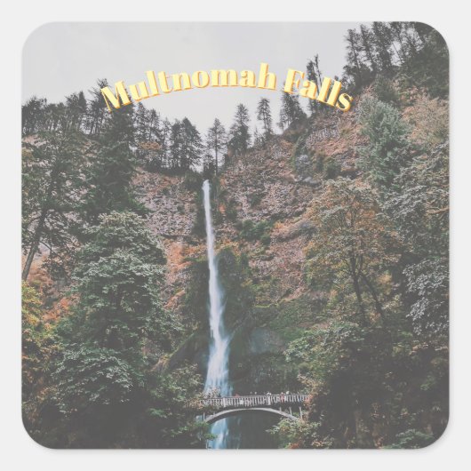 Multnomah-watervallen Vierkante Sticker (Voorkant)