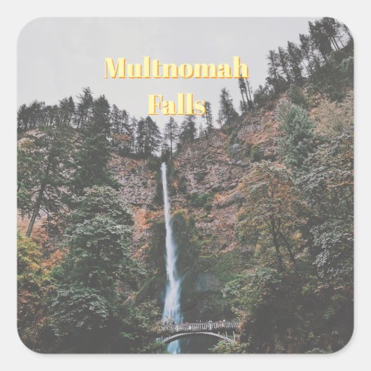 Multnomah-watervallen Vierkante Sticker (Voorkant)