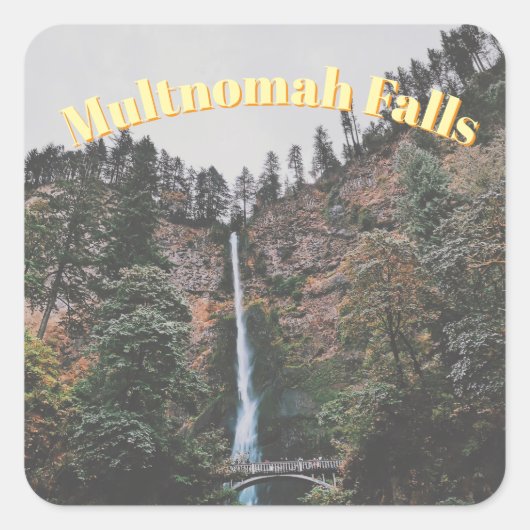 Multnomah-watervallen Vierkante Sticker (Voorkant)