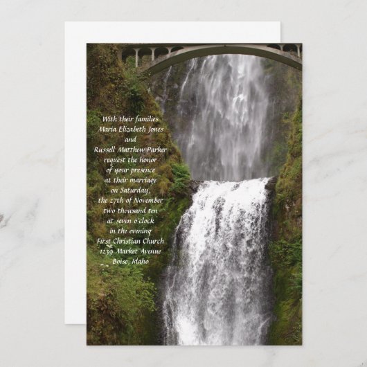 Multomah-Herfsten met Bridge Wedding Kaart (Voorkant / Achterkant)