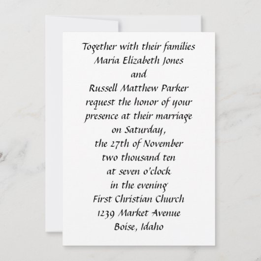 Multomah Herfsten Wedding Invitations Kaart (Achterkant)