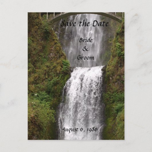 Multomah-waterval met brug Bruiloft Aankondigingskaart (Voorkant)
