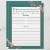 Multomap blauwgroen Roos Gold Foliage Recipage (Voorkant / Achterkant)