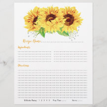 Multomap met geel zonnebloem — Recipe inserts