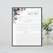 Multomap Navy Blue Burgundy Shower Recipe Pagina (Staand voorkant)