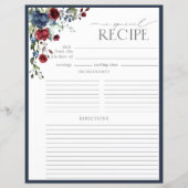 Multomap Navy Blue Burgundy Shower Recipe Pagina (Voorkant)