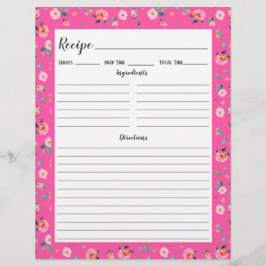 Multomap Pagina met roze roze roze bloemenpatroon 