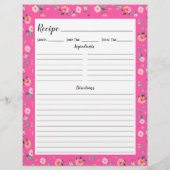 Multomap Pagina met roze roze roze bloemenpatroon  (Achterkant)