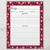 Multomap Pagina met roze roze roze bloemenpatroon  (Achterkant)