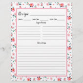 Multomap Pagina met roze roze roze bloemenpatroon  (Achterkant)