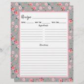 Multomap Pagina met roze roze roze bloemenpatroon  (Voorkant / Achterkant)