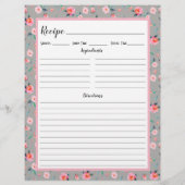 Multomap Pagina met roze roze roze bloemenpatroon  (Achterkant)