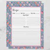 Multomap Pagina met roze roze roze bloemenpatroon  (Voorkant / Achterkant)