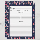 Multomap Pagina met roze roze roze bloemenpatroon  (Voorkant / Achterkant)