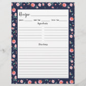 Multomap Pagina met roze roze roze bloemenpatroon  (Achterkant)