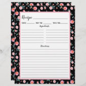 Multomap Pagina met roze roze roze bloemenpatroon  (Voorkant / Achterkant)