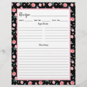 Multomap Pagina met roze roze roze bloemenpatroon  (Achterkant)