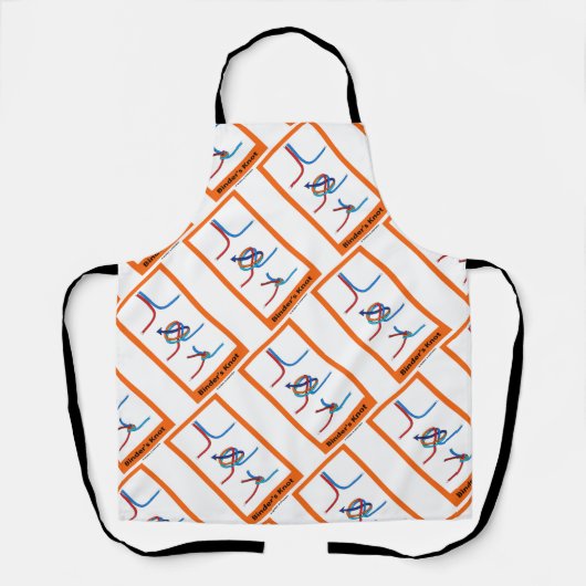 Multomappen knoop eenzijdige overhandige bochtknot schort (Voorkant)