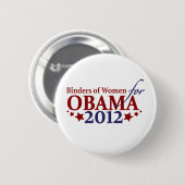 Multomappen van vrouwen voor Obama 2012 Ronde Button 5,7 Cm (Voorkant /achterkant)