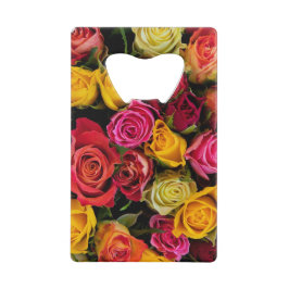 Multycolor Flowers Credit Kaart Bottle Open Creditkaart Flessenopener