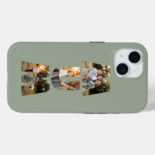 Mum 3 foto modern salie groen moederdag Case-Mate iPhone case (Achterkant (horizontaal))