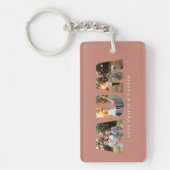 Mum 3 foto modern stijlvol terracotta moederdag sleutelhanger (Voorkant)