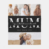 Mum 4 fotocollage gepersonaliseerd fleece deken (Voorkant)