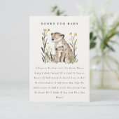 Mum and Baby Tiger Foliage Books For Baby Shower Informatiekaartje (Staand voorkant)