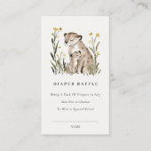 Mum Baby Tiger Foliage Diaper Raffle Baby Shower Informatiekaartje (Voorkant)