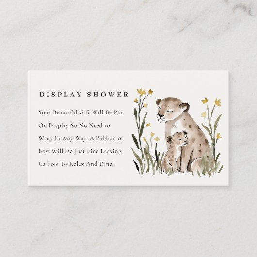 Mum Baby Tiger Foliage Display Shower Baby Shower Informatiekaartje (Voorkant)
