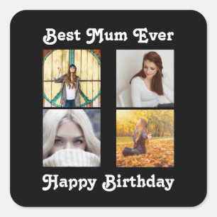 Mum Beste moeder Maandag Foto Sjabloon Vierkante Sticker
