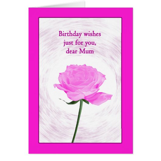 Mum Birthday Beauful Pink Rose (Voorkant)