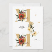 MUM Boho Flowers Goud Happy Moederdag Feestdagenkaart (Voorkant)