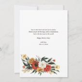 MUM Boho Flowers Goud Happy Moederdag Feestdagenkaart (Achterkant)