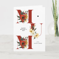 MUM Boho Flowers Rood Happy Moederdag