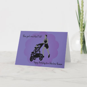 Mum Buggy Runner Birthday Card Kaart