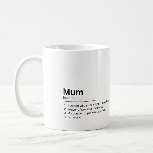 Mum Definition Custom Photo Gift voor Moederdag Koffiemok (Links)