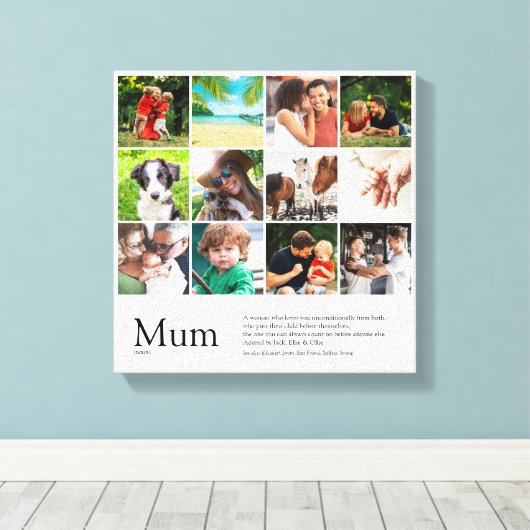 Mum Definition Quote Photo Collage Canvas Afdruk (Insitu (Houten vloer))