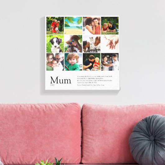 Mum Definition Quote Photo Collage Canvas Afdruk (Insitu (Woonkamer))