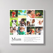 Mum Definition Quote Photo Collage Canvas Afdruk (Voorkant)
