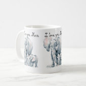 Mum Elephant mok, ik hou van je Mam, moederdag Koffiemok (Voorkant links)