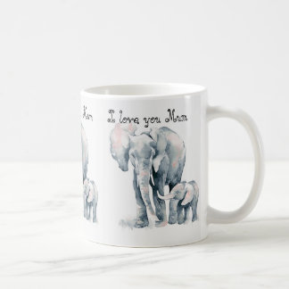 Mum Elephant mok, ik hou van je Mam, moederdag Koffiemok