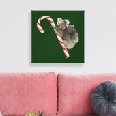 Mum en Joey Koala Candy Cane Kerstmis Canvas Afdruk (Insitu (Woonkamer))