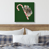 Mum en Joey Koala Candy Cane Kerstmis Canvas Afdruk (Insitu (Slaapkamer))